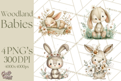 Soft Woodland Baby Clipart, Neutral Baby Shower PNG Product Image 1
