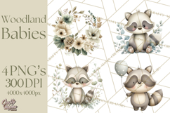 Soft Woodland Baby Clipart, Neutral Baby Shower PNG Product Image 1