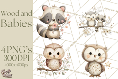 Soft Woodland Baby Clipart, Neutral Baby Shower PNG Product Image 1