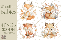 Soft Woodland Baby Clipart, Neutral Baby Shower PNG Product Image 1
