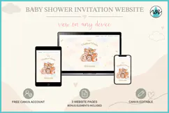Woodland Baby Shower Invitation Website Canva Template RSVP Product Image 2