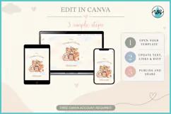 Woodland Baby Shower Invitation Website Canva Template RSVP Product Image 4