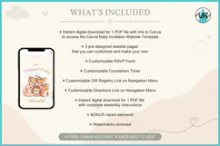 Woodland Baby Shower Invitation Website Canva Template RSVP Product Image 9