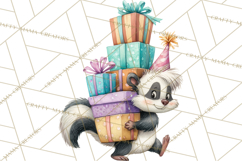 Woodland Birthday Clipart PNG, Watercolor Woodland Animals Product Image 3