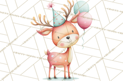 Woodland Birthday Clipart PNG, Watercolor Woodland Animals Product Image 4