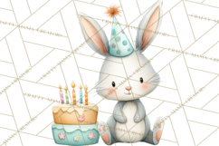 Woodland Birthday Clipart PNG, Watercolor Woodland Animals Product Image 5