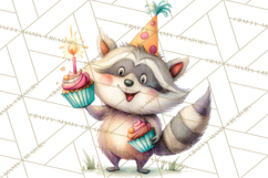Woodland Birthday Clipart PNG, Watercolor Woodland Animals Product Image 2