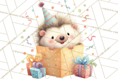 Woodland Birthday Clipart PNG, Watercolor Woodland Animals Product Image 4