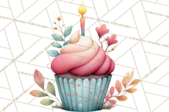 Woodland Birthday Clipart PNG, Watercolor Woodland Animals Product Image 5