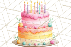 Woodland Birthday Clipart PNG, Watercolor Woodland Animals Product Image 4