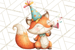 Woodland Birthday Clipart PNG, Watercolor Woodland Animals Product Image 5
