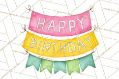 Woodland Birthday Clipart PNG, Watercolor Woodland Animals Product Image 3