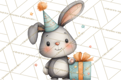 Woodland Birthday Clipart PNG, Watercolor Woodland Animals Product Image 5