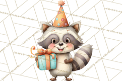 Woodland Birthday Clipart PNG, Watercolor Woodland Animals Product Image 2