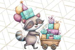 Woodland Birthday Clipart PNG, Watercolor Woodland Animals Product Image 4