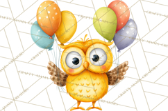 Woodland Birthday Clipart PNG, Watercolor Woodland Animals Product Image 5