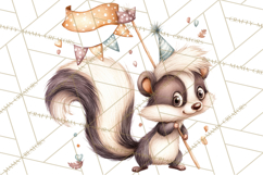 Woodland Birthday Clipart PNG, Watercolor Woodland Animals Product Image 2