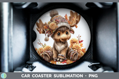 GorgeousWoodland Boho Autumn Car Coaster design.