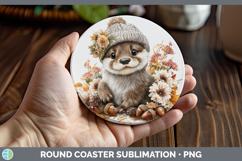 GorgeousWoodland Boho Autumn Round Coaster design.