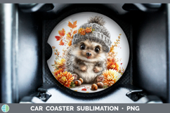 GorgeousWoodland Boho Autumn Car Coaster design.
