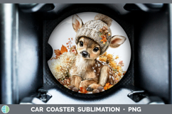 GorgeousWoodland Boho Autumn Car Coaster design.
