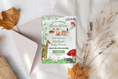Editable Woodland Boy Baby Shower Invitation Canva Template Product Image 10