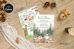 Editable Woodland Boy Baby Shower Invitation Canva Template Product Image 6