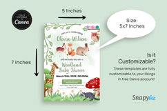 Editable Woodland Boy Baby Shower Invitation Canva Template Product Image 5