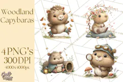Whimsical Capybara Clip Art PNG for Cozy Hygge Prints Product Image 1