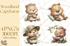 Whimsical Capybara Clip Art PNG for Cozy Hygge Prints Product Image 1