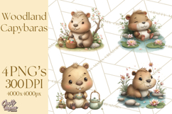 Whimsical Capybara Clip Art PNG for Cozy Hygge Prints Product Image 1