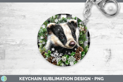 GorgeousWoodland Checker Christmas Keychain design.