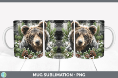 GorgeousWoodland Checker Christmas Mug Wrap design.