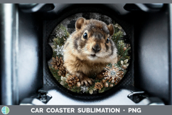 GorgeousWoodland Checker Christmas Car Coaster design.