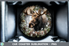 GorgeousWoodland Checker Christmas Car Coaster design.