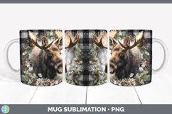 GorgeousWoodland Checker Christmas Mug Wrap design.