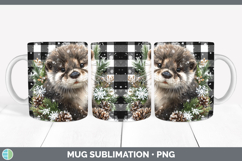 GorgeousWoodland Checker Christmas Mug Wrap design.