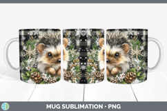 GorgeousWoodland Checker Christmas Mug Wrap design.