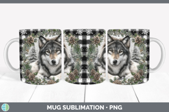 GorgeousWoodland Checker Christmas Mug Wrap design.