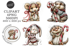 Woodland Christmas Animals Clipart Product Image 1