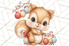 Christmas Woodland Animal PNG Kawaii Clipart Product Image 5