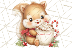 Christmas Woodland Animal PNG Kawaii Clipart Product Image 2