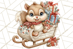 Christmas Woodland Animal PNG Kawaii Clipart Product Image 3