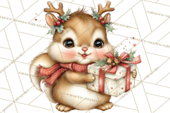 Christmas Woodland Animal PNG Kawaii Clipart Product Image 4