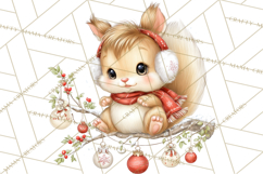 Christmas Woodland Animal PNG Kawaii Clipart Product Image 5