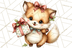 Christmas Woodland Animal PNG Kawaii Clipart Product Image 2