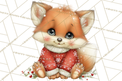 Christmas Woodland Animal PNG Kawaii Clipart Product Image 4