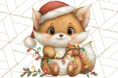 Christmas Woodland Animal PNG Kawaii Clipart Product Image 2
