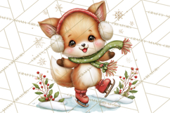 Christmas Woodland Animal PNG Kawaii Clipart Product Image 3