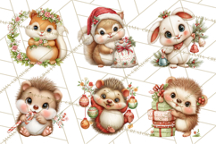 Christmas Woodland Animal PNG Kawaii Clipart Product Image 8